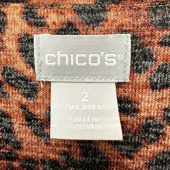 CHICO’S | Brown Animal Print Soft Chic Contemporary Comfy Tunic Top | Large - Picture 6 of 7